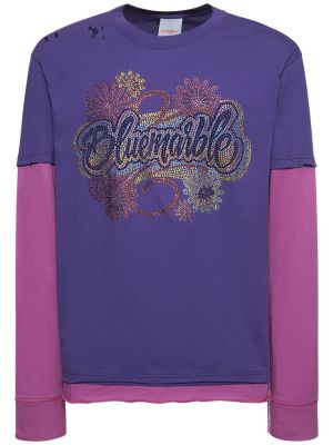 Bombažna majica Bluemarble vijolična