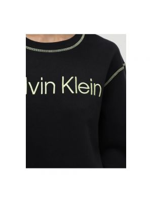 Sudadera con bordado de algodón Calvin Klein negro