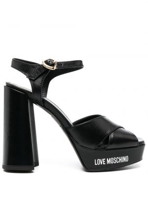 Sandaletter med bred passform Love Moschino svart