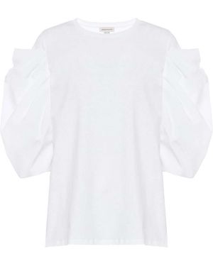 Bavlnené tričko Alexander Mcqueen biela