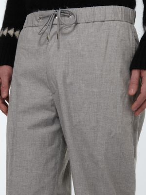 Bavlněné kalhoty Moncler šedé