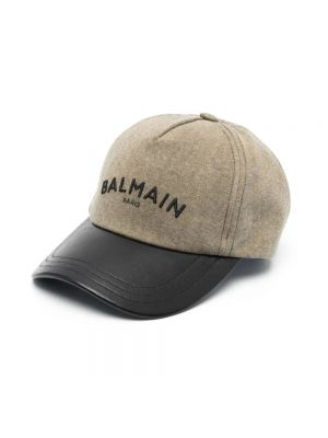Zielona czapka z daszkiem Balmain