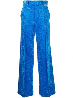 Pantalon taille haute en velours Vetements bleu