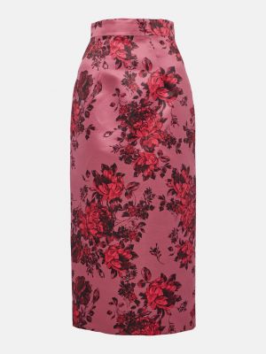 Юбка-карандаш в цветочек с принтом Emilia Wickstead розовая