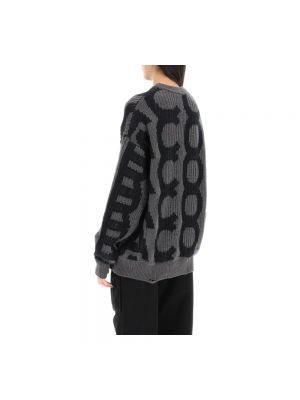 Dzianinowy sweter z okrągłym dekoltem Marc Jacobs szary