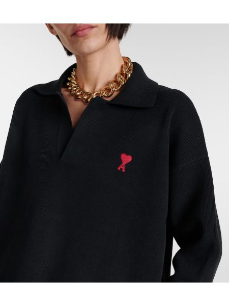 Sweter bawełniany Ami Paris czarny