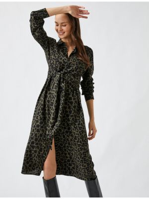 Leopardí midi šaty Koton černé