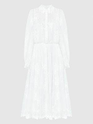 Белое кружевное платье миди Ermanno Scervino