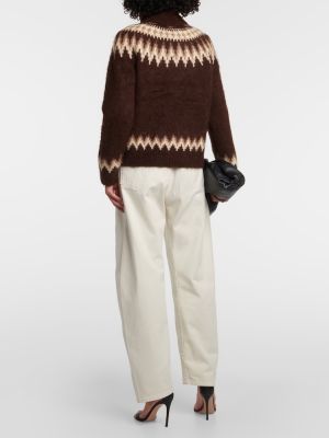 Jersey cuello alto de lana con cuello alto de tela jersey Polo Ralph Lauren marrón