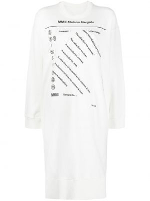 Kleid mit print Mm6 Maison Margiela weiß