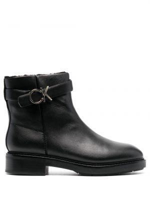 Ankle boots na sprzączkę Calvin Klein czarne