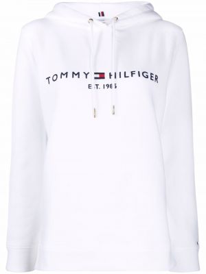 Kapučdžemperis ar apdruku Tommy Hilfiger balts