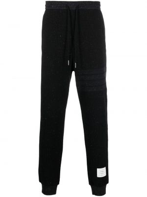 Pantaloni sport tricotate Thom Browne negru
