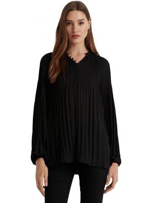 Плиссированная блузка Lauren Ralph Lauren черная