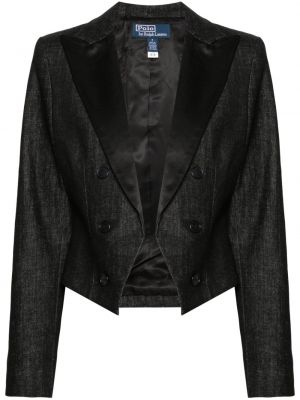Denim jakna z vezenjem Polo Ralph Lauren črna