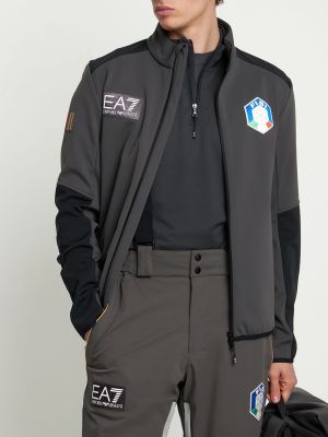 Softshellová lyžařská bunda Ea7 Emporio Armani šedá