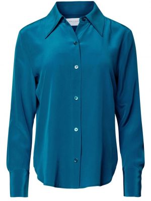 Hodvábna priliehavá košeľa Equipment modrá
