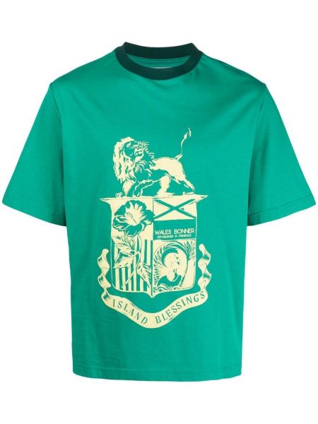 Camiseta con estampado Wales Bonner verde