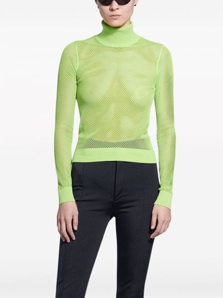 Sweter z siateczką Balenciaga zielony