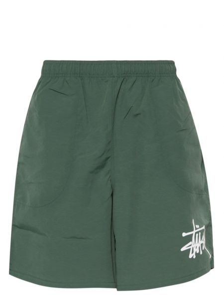 Kratke hlače s printom Stüssy zelena