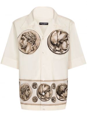 Pamut ing nyomtatás Dolce & Gabbana fehér