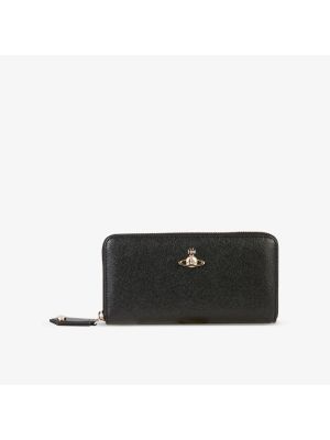 Кожаный кошелек на молнии Vivienne Westwood черный