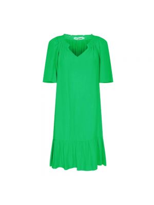 Sukienka z wiskozy z dekoltem w serek Co'couture - zielony