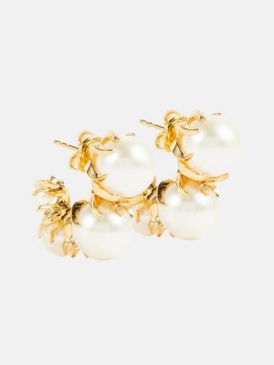 Boucles d'oreilles avec perles à boucle plaquées or Bottega Veneta