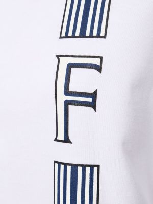 Kokvilnas t-krekls ar apdruku džersija Ferragamo balts