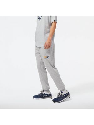 Pantalon de sport en polaire en coton New Balance gris