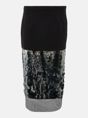 Midi φούστα με παγιέτες Dorothee Schumacher μαύρο