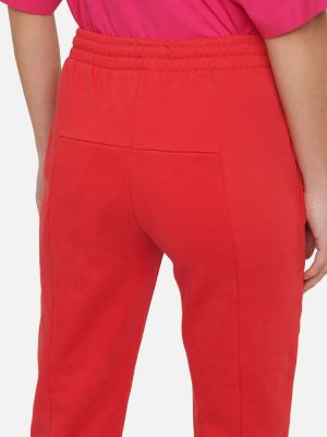 Džerzej teplákové nohavice s výšivkou Vetements červená