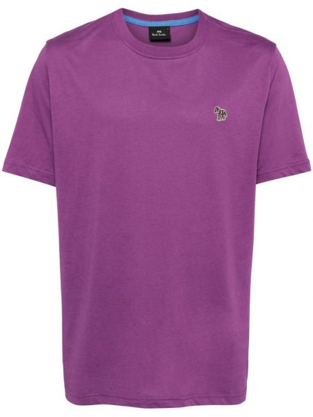 Puuvilla brodeerattu t-paita Ps Paul Smith violetti