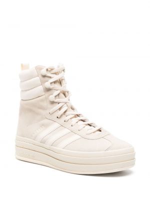 Krajkové šněrovací kotníkové boty Adidas bílé
