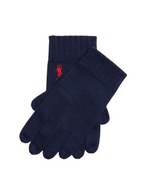 Rękawiczki Polo Ralph Lauren niebieskie