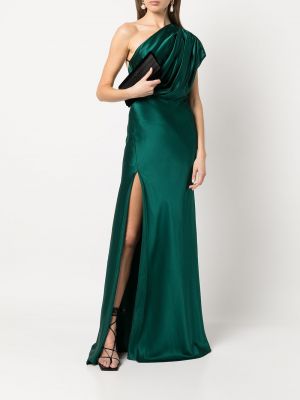 Asimetriškas vakarinė suknelė su iškirpta nugara Michelle Mason žalia
