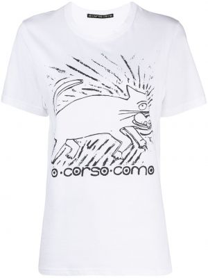 Raštuotas marškinėliai 10 Corso Como balta