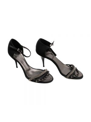 Sandales en satin Chanel Vintage noir