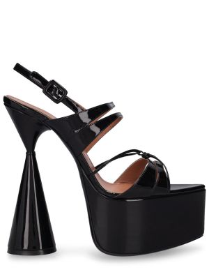 Lakované kožené sandále D'accori čierna