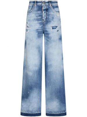 Voľné obnosené džínsy Dsquared2 modrá