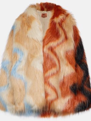 Krátký kabát s kožíškem Missoni hnědý
