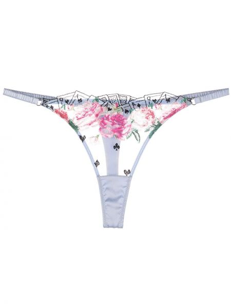 Floral brodert stringtruser Fleur Du Mal lilla