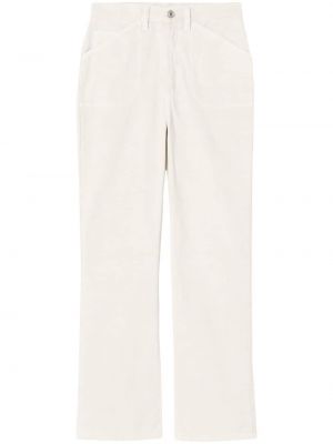 Pantaloni de catifea cord Re/done alb