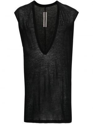 Priehľadná bavlnená košeľa Rick Owens čierna