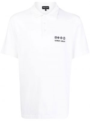 Brodert poloskjorte Giorgio Armani hvit