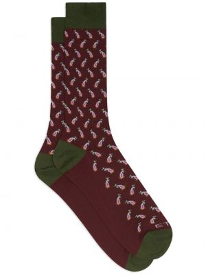 Jacquard čarape s paisley uzorkom Etro crvena