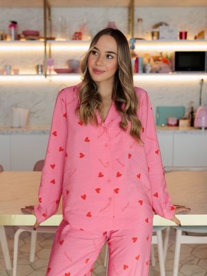 Piżama w serca Quiosque różowa