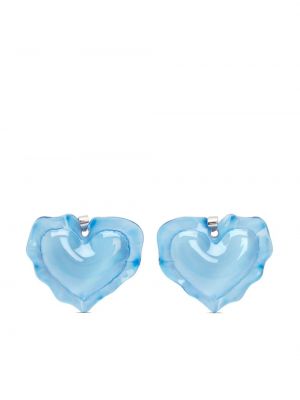 Boucles d'oreilles à boucle de motif coeur Nina Ricci bleu