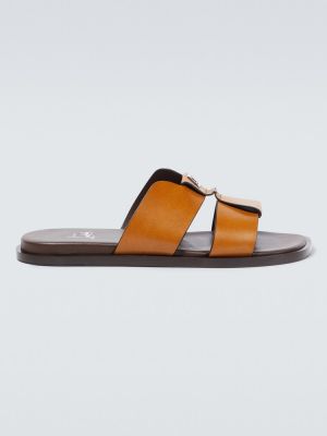 Kožené sandále Christian Louboutin hnedá