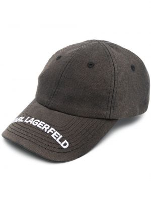 Haftowana czapka z daszkiem Karl Lagerfeld czarna